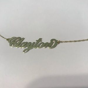 14k gold “Clayton” name necklace